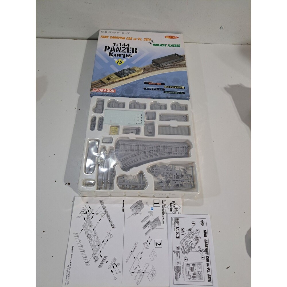 NOB Dragon 14021 1:144 Scale German Panzer Tank & Flatbed Railroad Model Kit